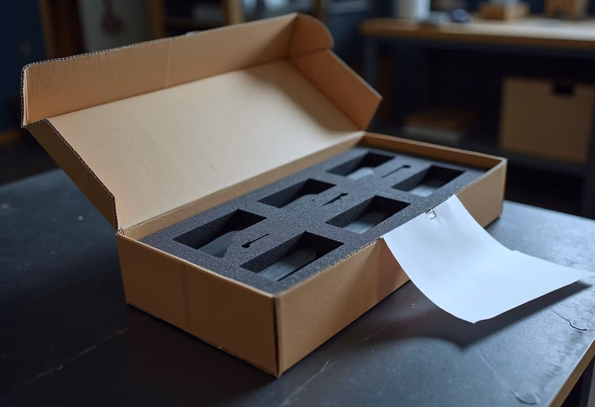 Finished printed parts packed for delivery