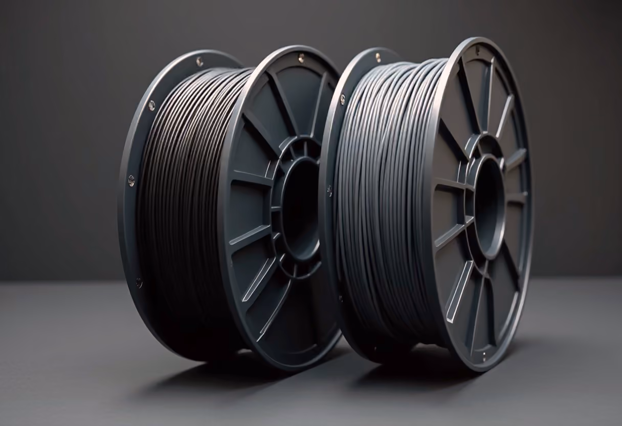 3D printed parts in various materials